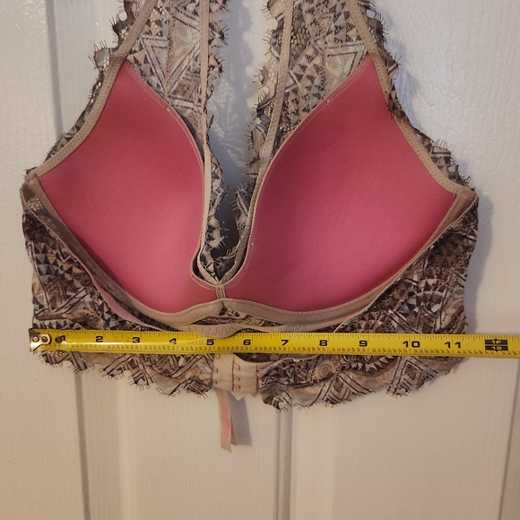 PINK Victoria's Secret Geometric Lace Bralette - Brown and Cream - Picture 10 of 11